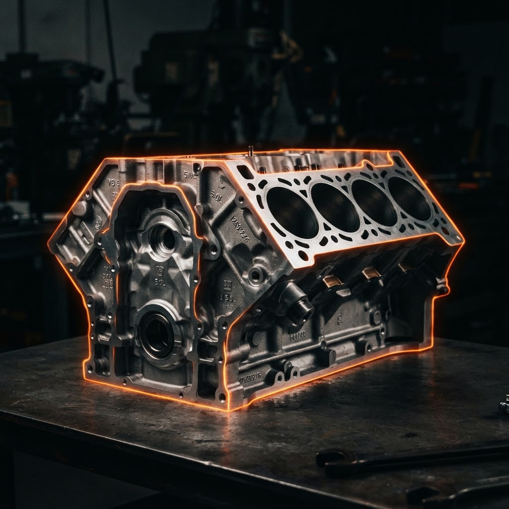 Automotive engine block aluminum casting